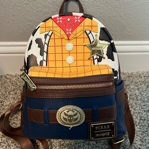 Loungefly Toy Story Character Woody Backpack - Yellow, Blue, Brown